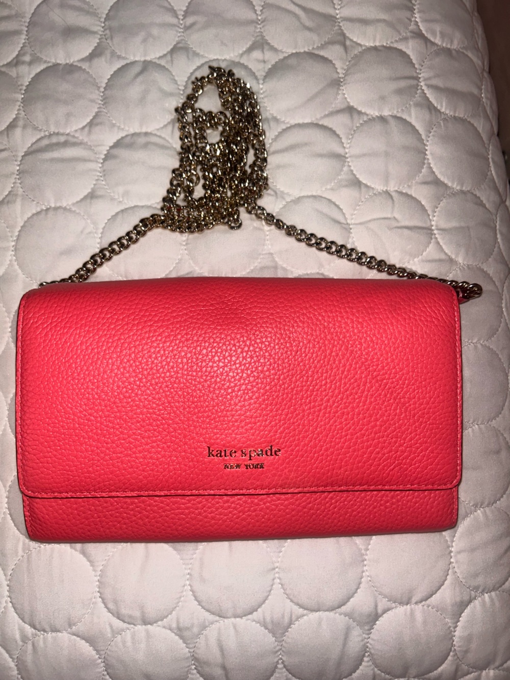 kate spade Coral Leather Chain Crossbody